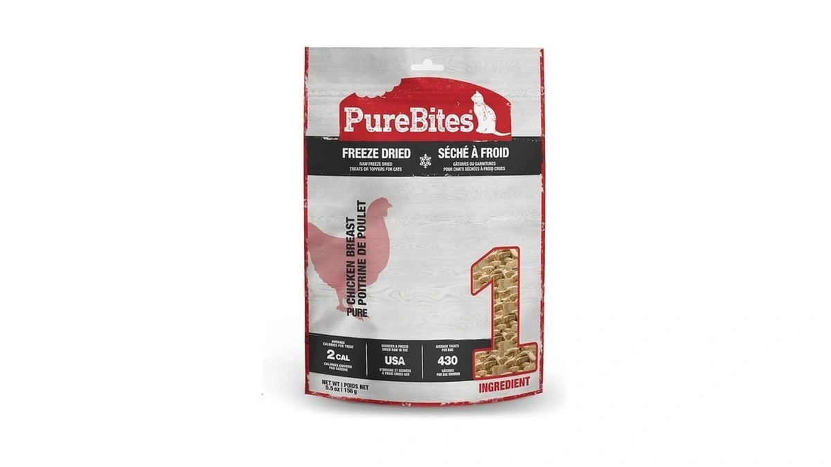 Purebites Chicken Breast Freeze Dried Cat Treats, 1 Ingredient, Made