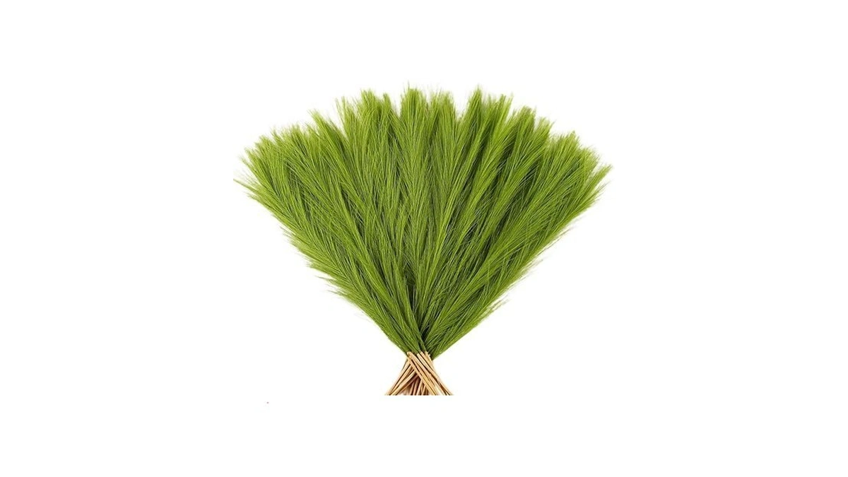 Acfruits Lime Green Pampas Grass Small, 30 Pcs 17" Faux