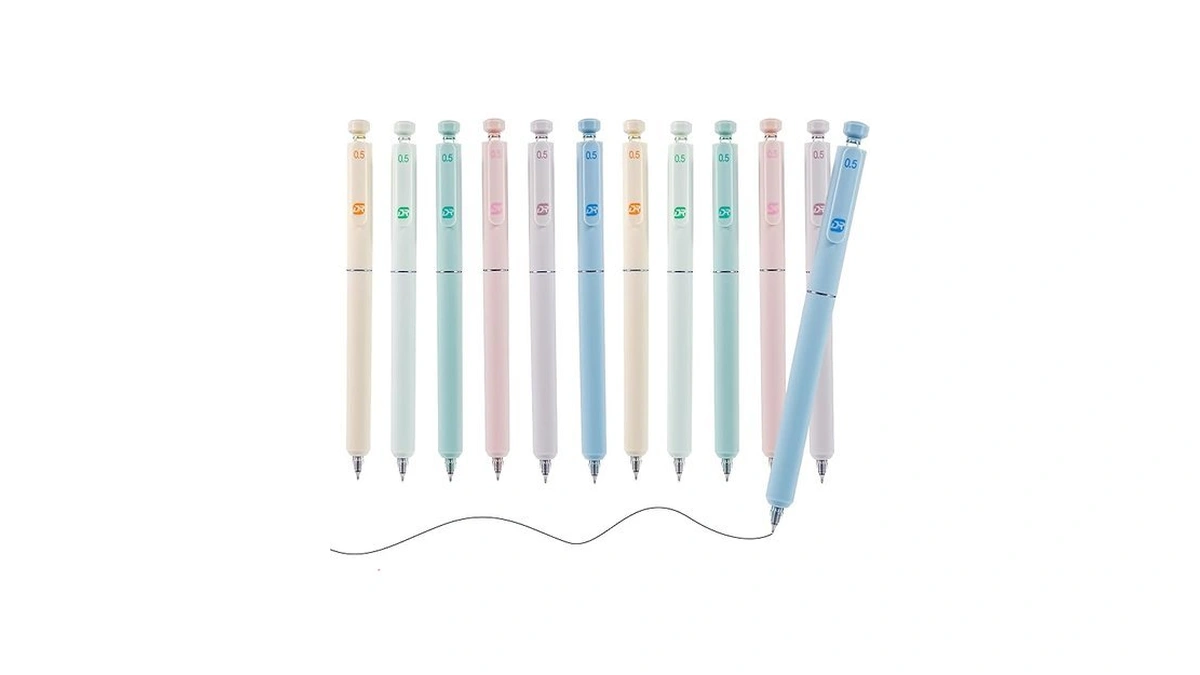 Gel Pens, Extra Smooth Black Ink Pen, 12 Pcs 0.5mm