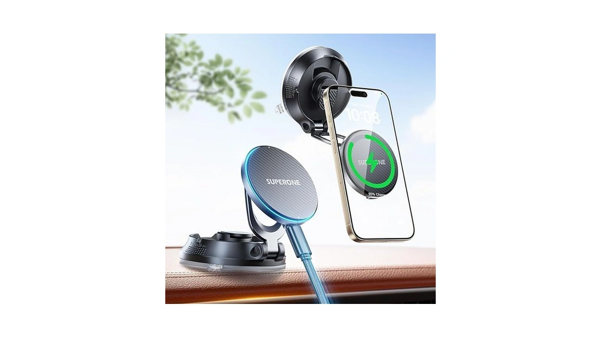 Superone For Magsafe Car Mount Charger, 15w Fast Charging Magnetic