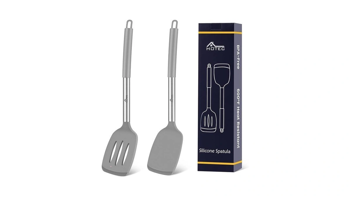 Hotec Silicone Spatula Set Of 2 Heat-resistant 600°f & Bpa-free