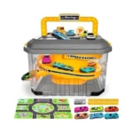 Toy Car Track Storage Playset - Car Toys Race Set