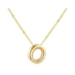 Punhem Bubble Gold Letter Necklace For Women 14k Gold Plated