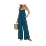 Ekouaer Jumpsuits For Women Casual Summer Wide Leg Overalls Loose