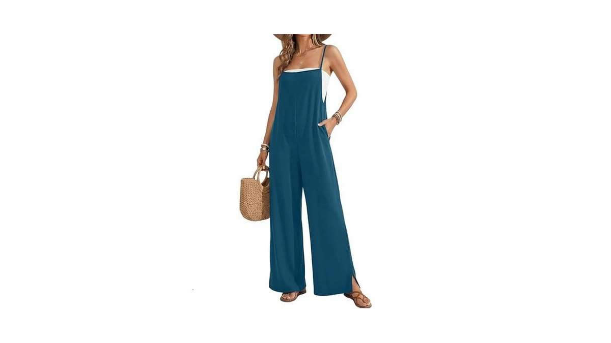 Ekouaer Jumpsuits For Women Casual Summer Wide Leg Overalls Loose