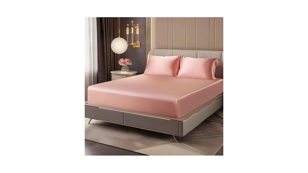 Bedelite Satin Fitted Sheet And Pillowcases Set, Soft Similar To