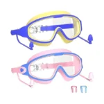 Ylkjswim Swim Goggles For Kids 3-15 With Earplugs Large Frame