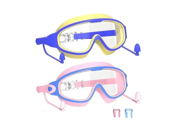 Ylkjswim Swim Goggles For Kids 3-15 With Earplugs Large Frame