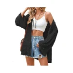 Angashion Women's Crochet Cardigan Sweaters Lightweight Knitted Long Batwing Sleeve