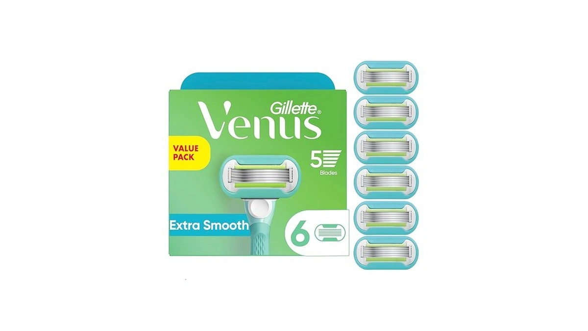Gillette Venus Extra Smooth Womens Razor Blade Refills, 6 Count,