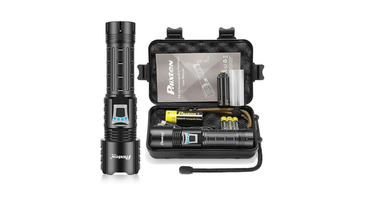 Phixton Rechargeable Flashlights High Lumens 100000 Super Bright Long Range