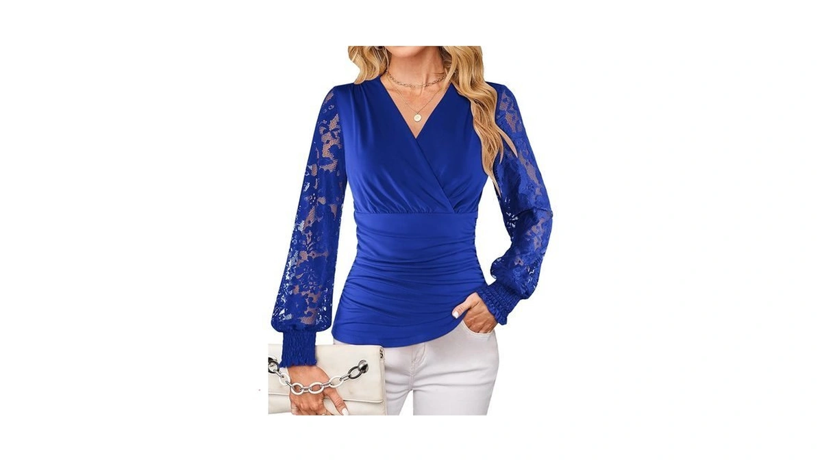 Grace Karin Womens Tops Dressy Casual, Elegant Lace Sleeve Shirts