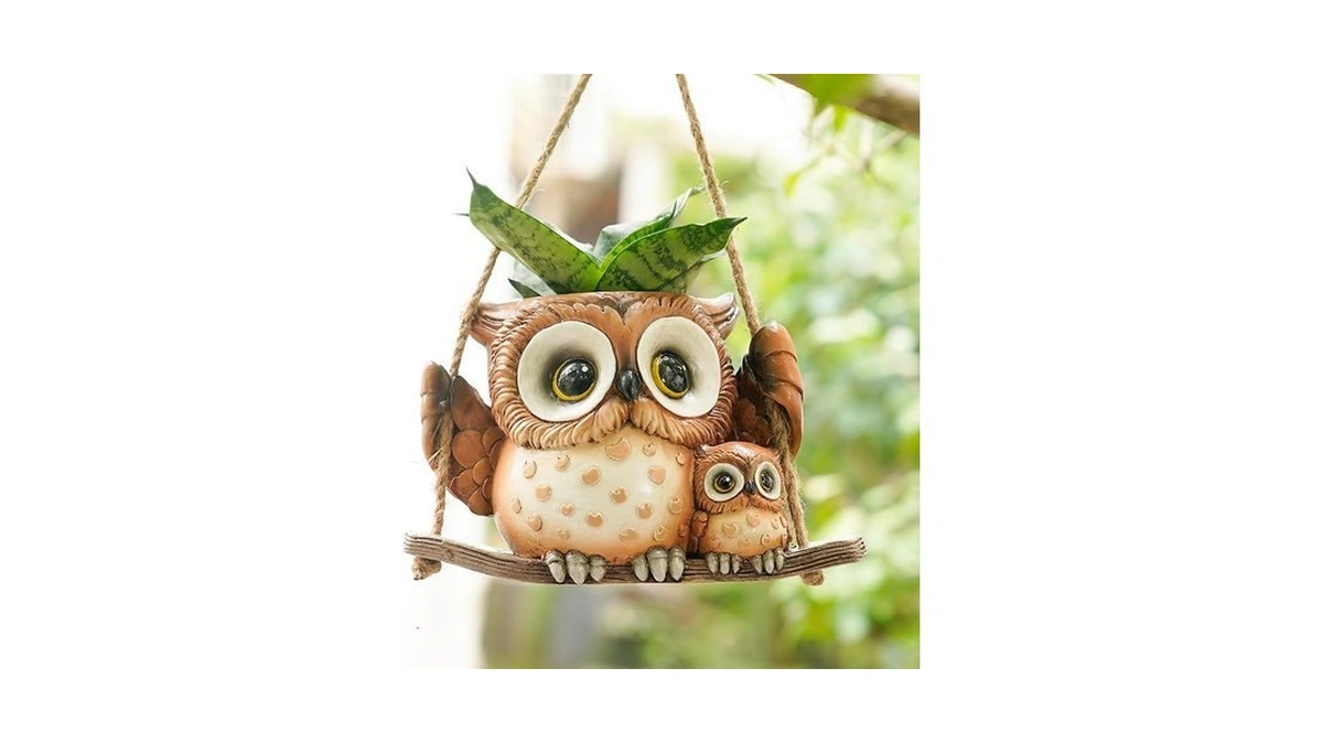 Swing Owl Hanging Planters For Indoor Plants, Cute Small Succulent