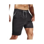 Arcweg Men's Swim Trunks Black With Compression Liner And Zipper