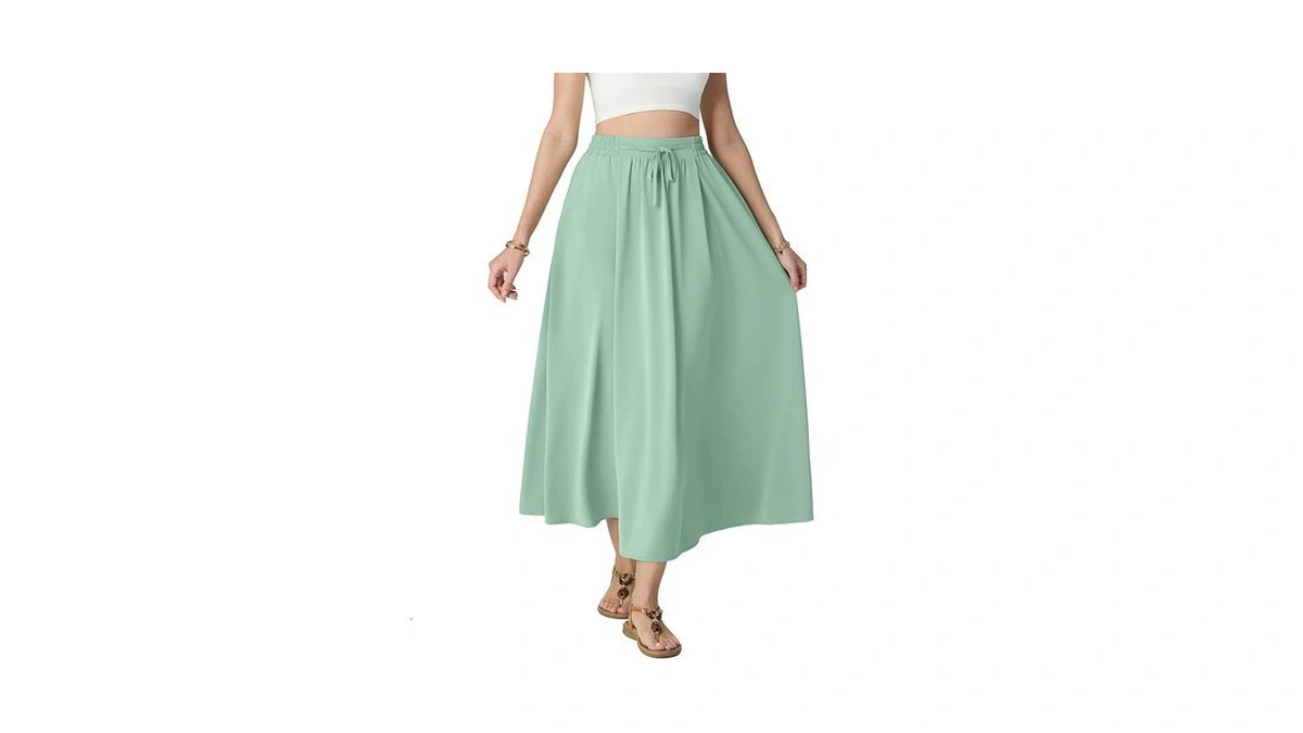 Himone Women 2026 Spring Summer High Waist Boho Maxi Skirt