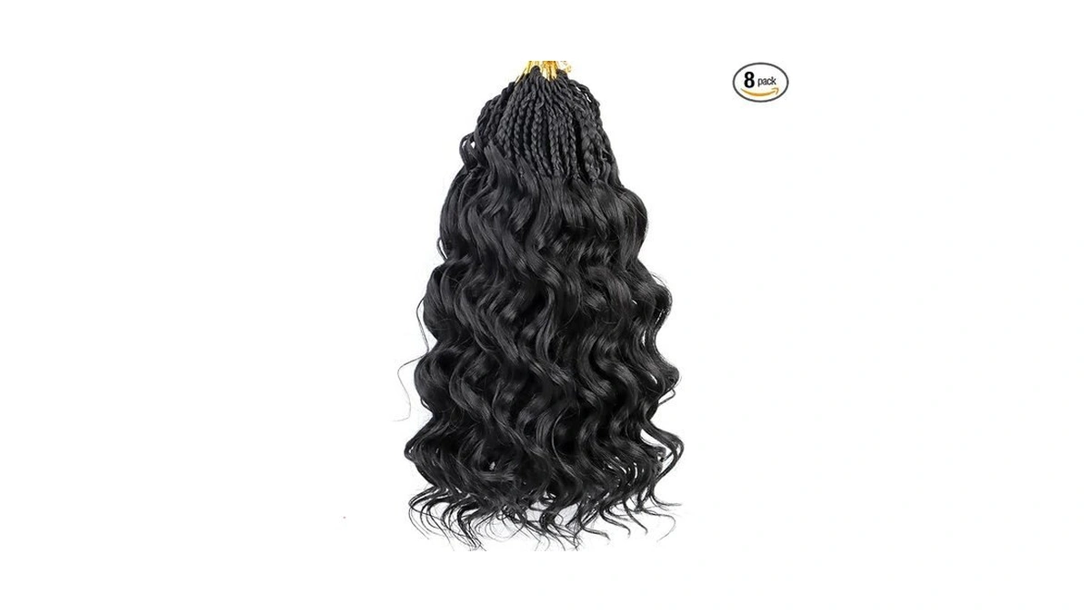 Svnmu Pre-looped Ocean Wave Crochet Hair 8inch #1b 8 Packs