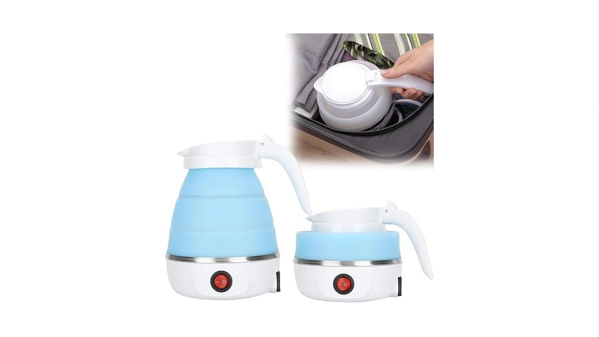 Foldable Electric Kettle, Upgraded Food Grade Silicone,600w 600ml Flash Heat