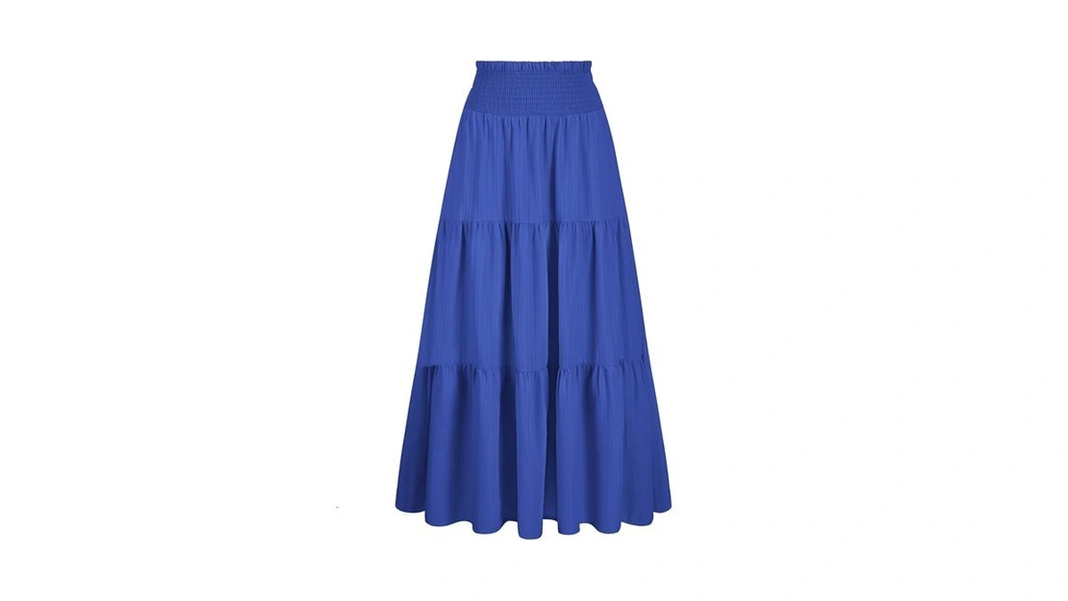 Arolina Skirts For Women Spring Summer Smocked High Waisted Long
