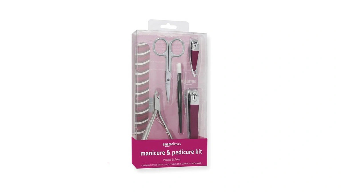 Amazon Basics 6-piece Manicure And Pedicure Kit, Nail Care Grooming