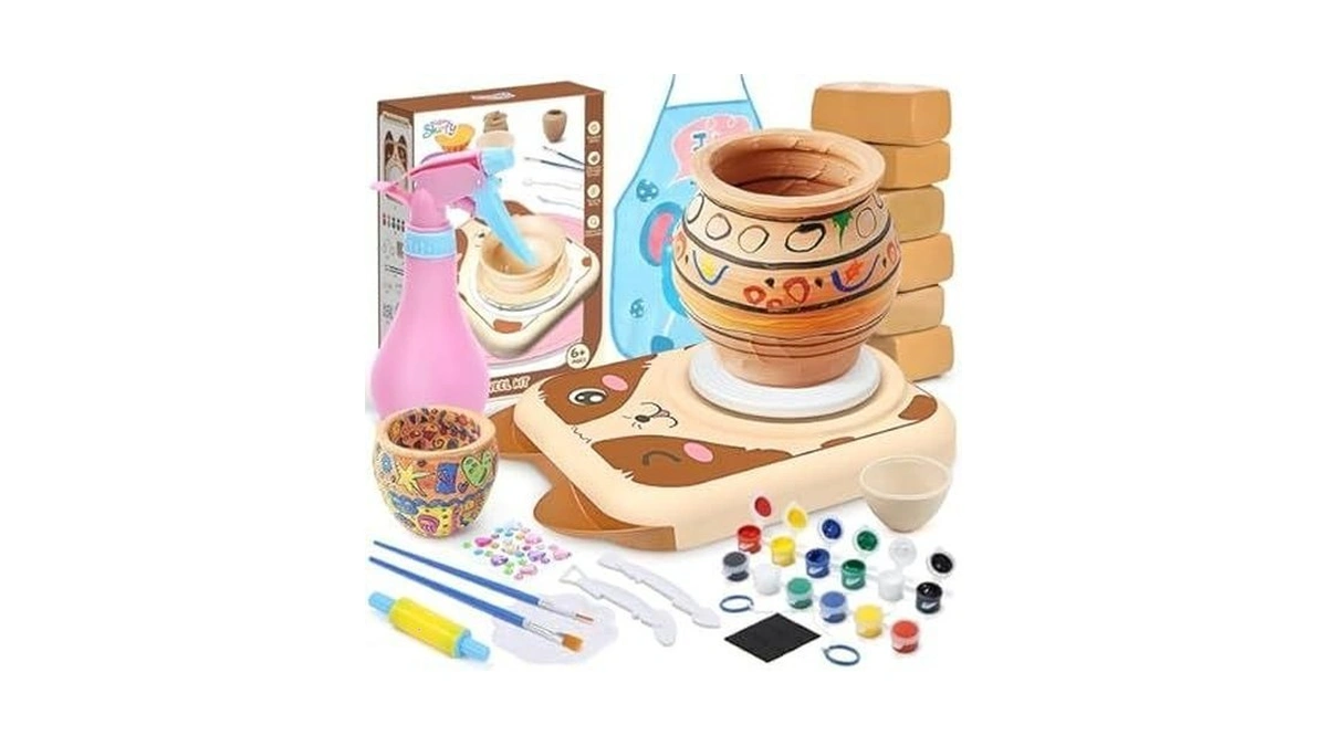 Skirfy Pottery Wheel For Kids-complete Pottery Painting Kit Arts And