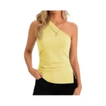 Cicy Bell Womens Summer One Shoulder Tank Tops Slim Fit