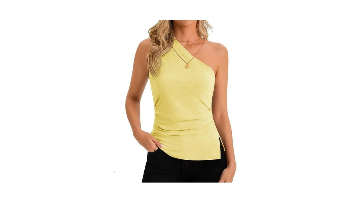 Cicy Bell Womens Summer One Shoulder Tank Tops Slim Fit