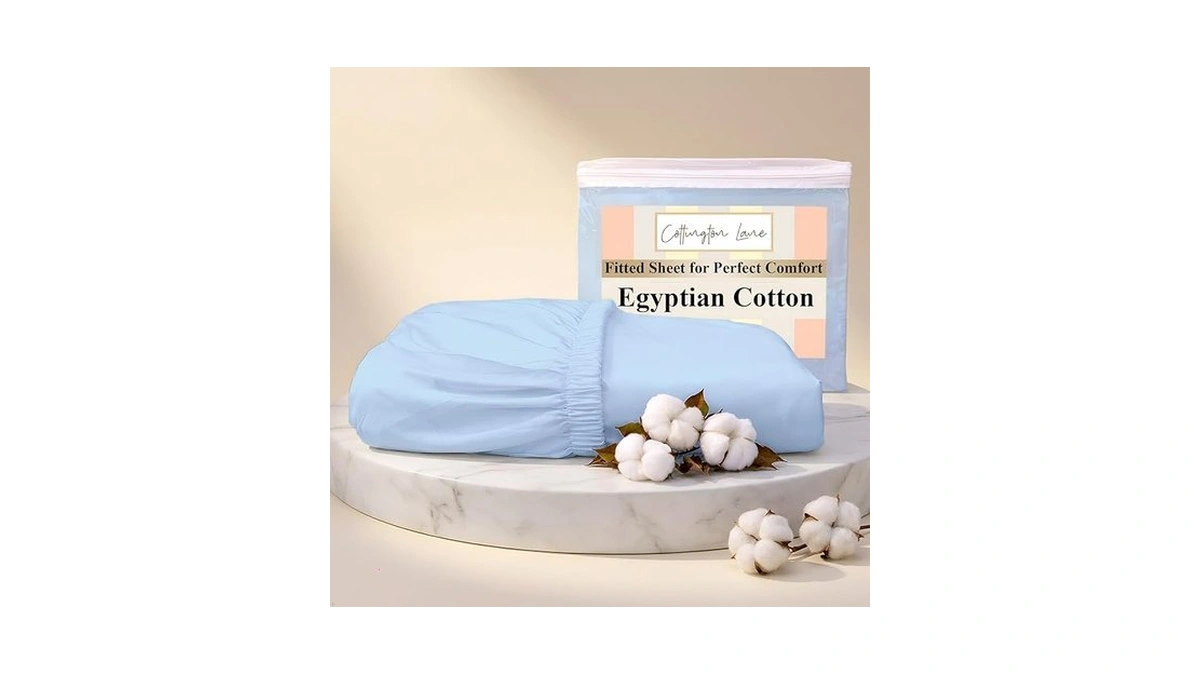 Cottington Lane Queen Fitted Sheet Only, 100% Egyptian Cotton Bottom