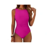 Anrabess Women Swimsuits One Piece Tummy Control Full Coverage Backless