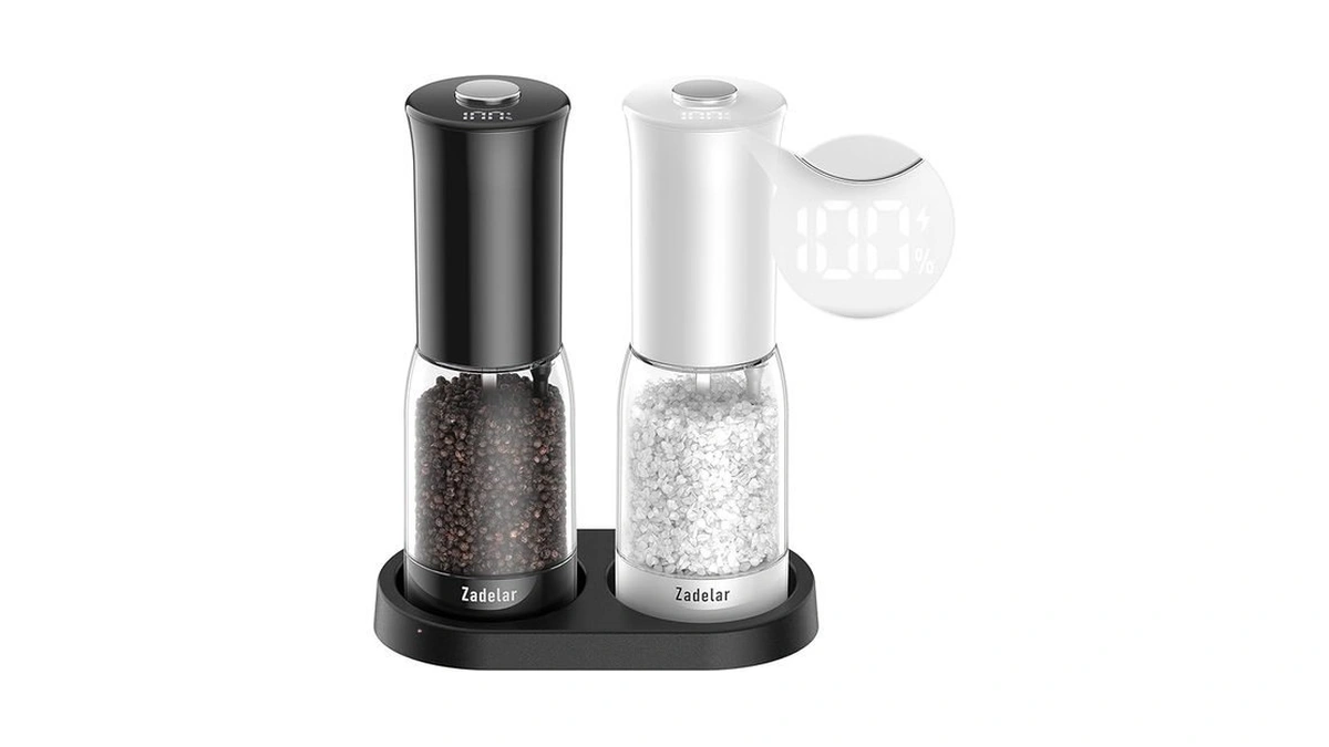 Salt And Pepper Grinder Set With Led Power Display Larger