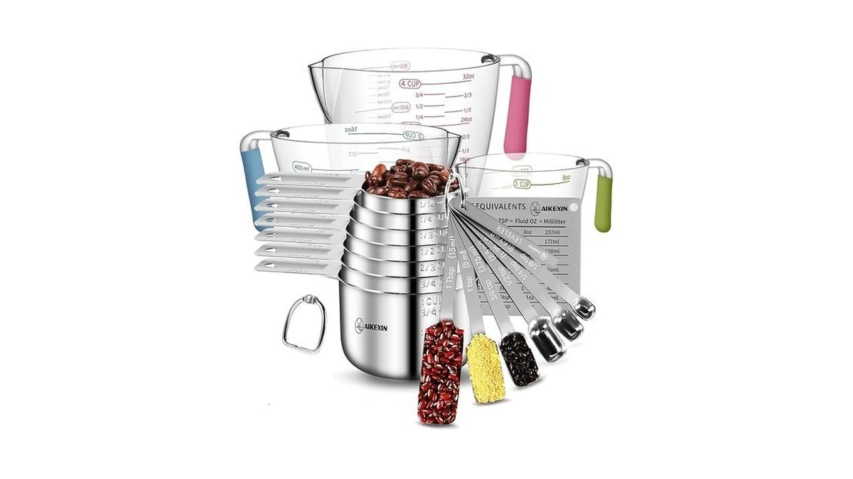 Measuring Cups And Spoons Set Of 20 - Stackable Stainless