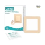 Silicone Foam Dressing 4"x4"(10 Pack) With Adhesive Border, Wound Care