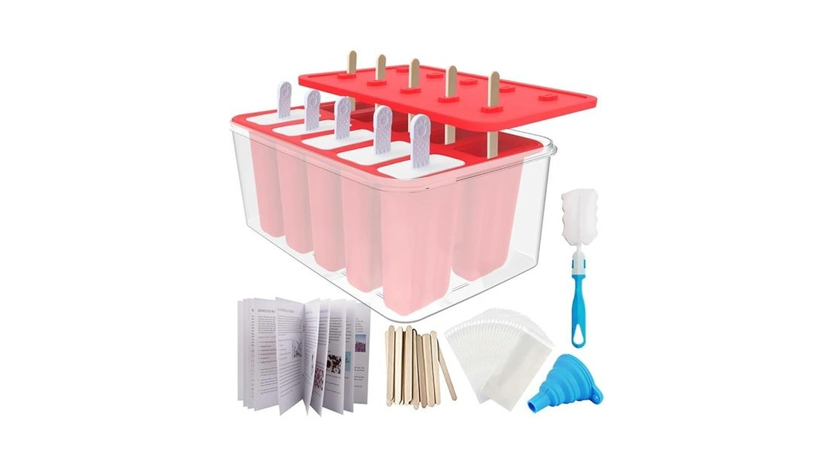 Miaowoof Homemade Popsicle Molds, 10-cav Non-bpa Silicone Ice Pop Maker,