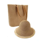 Beach Bags For Women & Sun Hat Set, Handmade Crochet
