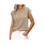 Jenisso Women Summer Sweater Cap Sleeve Lightweight Pullover Soft Knit