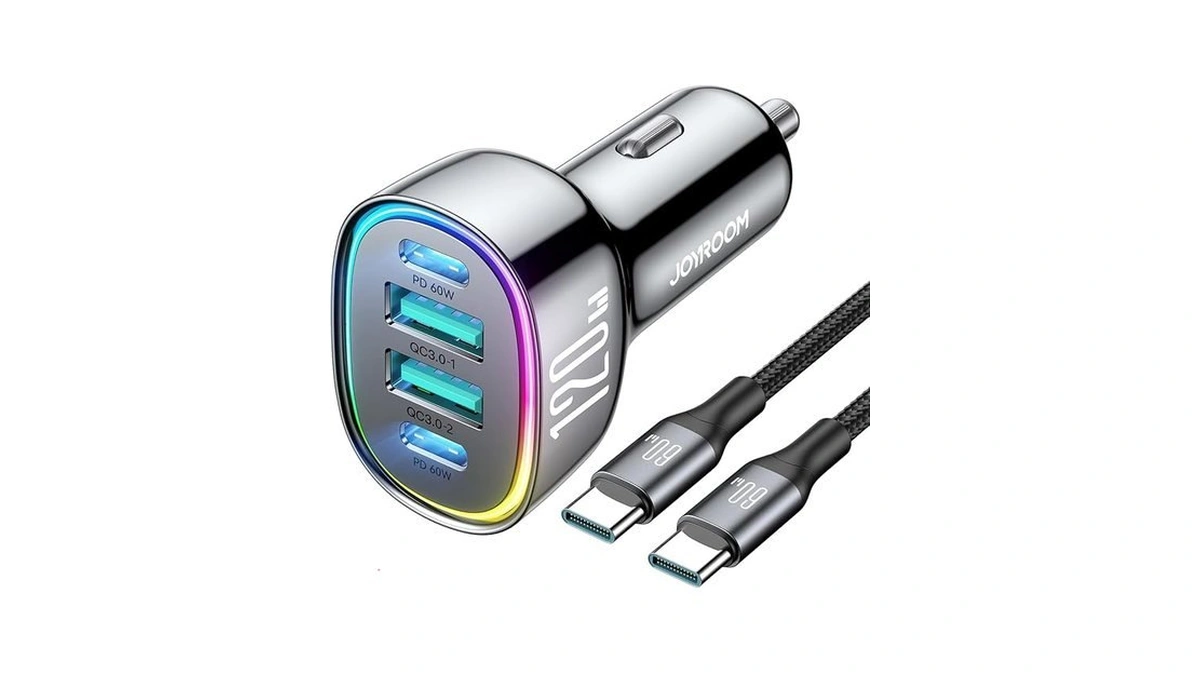 120w For Iphone 17 Pro Max Car Charger, Dual Pd