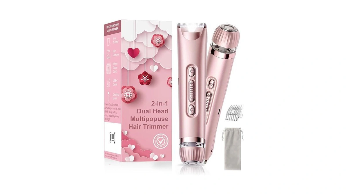 Vegiteria Bikini Trimmer For Women With Led Light, Dual Head