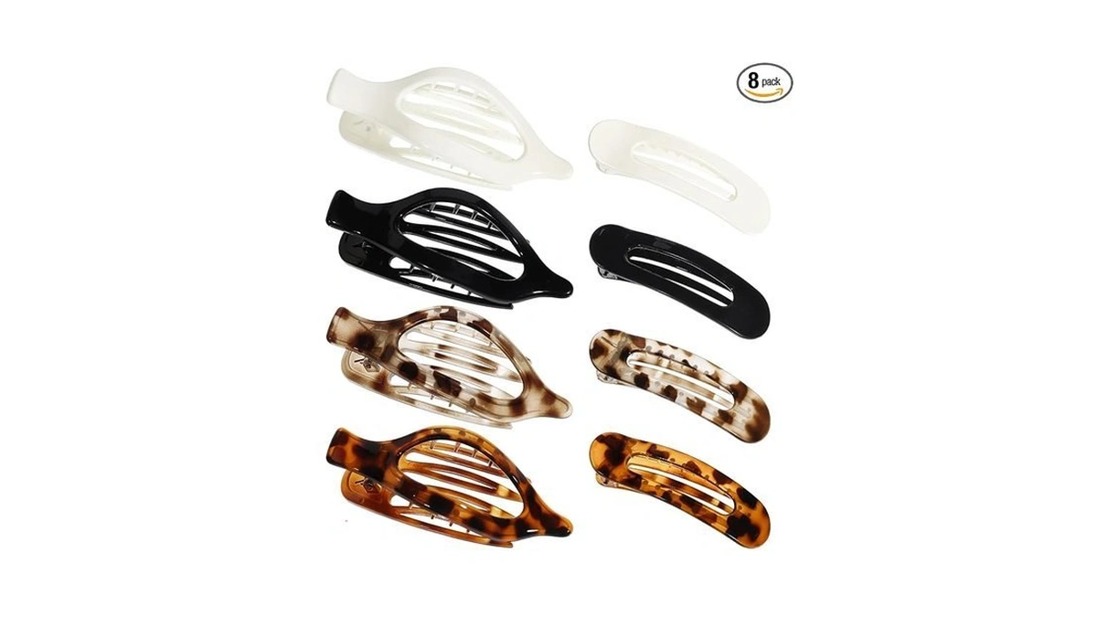 Obeoby 8 Pcs Flat Hair Clips, Easter Gifts Tortoiseshell Flat