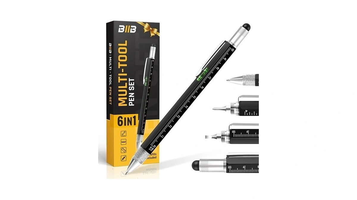 Biib 6 In 1 Multitool Pen, Mens Gifts For Dad