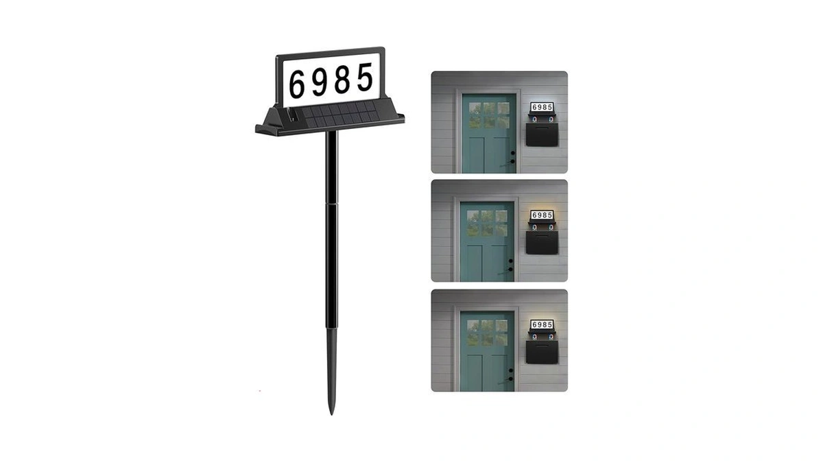 Solar Address Sign For House Numbers – Dual-sided Led &
