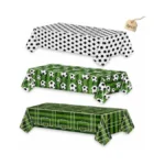 Chris.w Soccer Party Table Cloth 3pcs, Soccer Party Decorations Tablecloths,