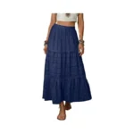 Blencot Long Skirts For Women Boho Crochet Lace Insert High
