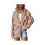 Prettygarden Women's Button Down Shirts 2026 Spring Long Sleeve Textured