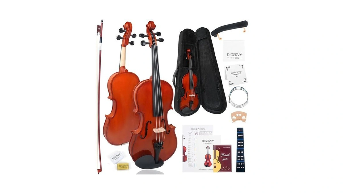 Violin 4/4 Full Size Kit, Violin Fiddle Set For Beginner