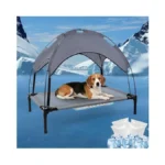 34.3'' Outdoor Elevated Dog Bed With Canopy, Raised Dogs Bed