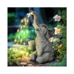 Gigalumi Solar Garden Decor Watering Elephant Statues Outdoor, Birthday Gifts