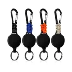 Retractable Keychain 4 Pieces Heavy Duty Carabiner Badge Holder Retractable