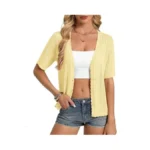 Grace Karin Women Short Sleeve Cropped Cardigan Sweaters Summer Lightweight