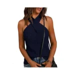Lagracia Women's Halter Criss Cross Crochet Tops Knit Sleeveless Sweater