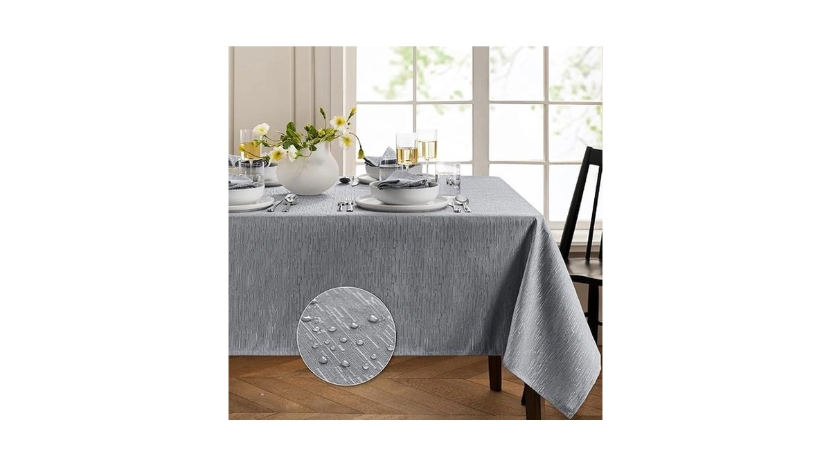 Elrene Home Fashions Continental Solid Texture Water, Stain & Wrinkle