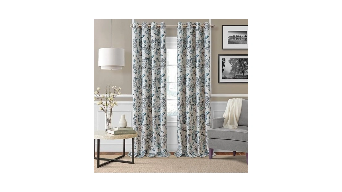 Elrene Home Fashions Sorrento Jacobean Floral Room-darkening Window Curtain, 52